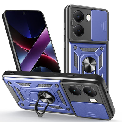 [With Slide Lens Cover] Xiaomi Redmi Turbo 4 Ring Bracket Shockproof Heavy Duty Series Case - i-Station Mobile Phone & Electronic Device Repair and Accessories