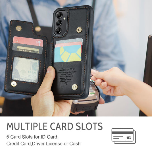 [With Card Slot] Samsung Galaxy A56 RFID Flip Premium Leather Wallet Series Case