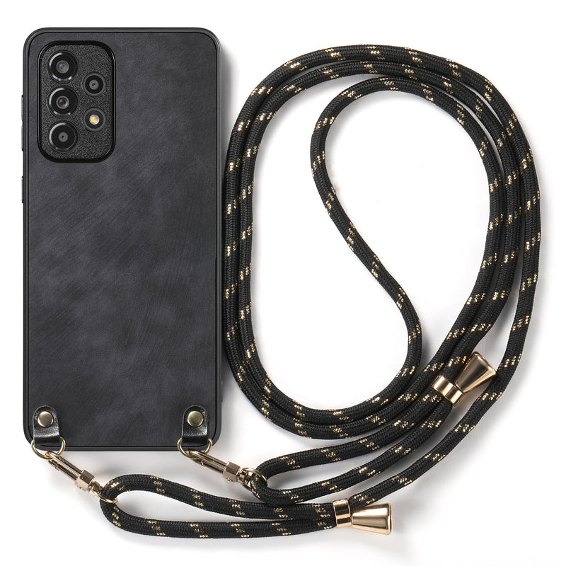Load image into Gallery viewer, [With Long Lanyard] Samsung Galaxy A56 - Vegan Leather Shockproof Phone Case
