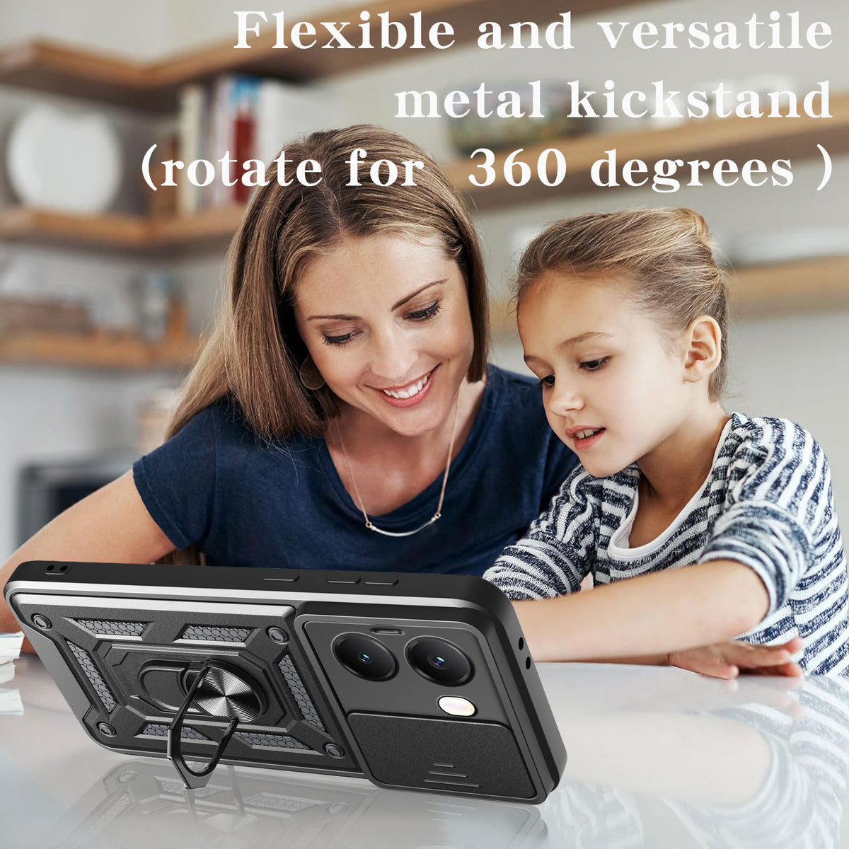 [With Slide Lens Cover] Xiaomi Redmi Turbo 4 Ring Bracket Shockproof Heavy Duty Series Case - i-Station Mobile Phone & Electronic Device Repair and Accessories