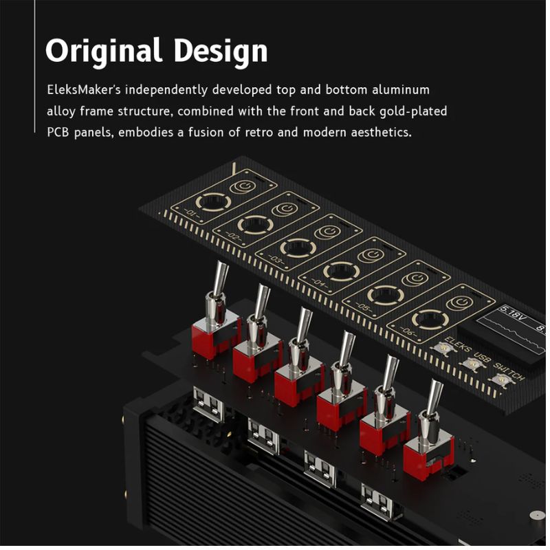 Load image into Gallery viewer, Eleksmaker NK4 USB 15W Data Powered Hub with Individual LED Power Switches
