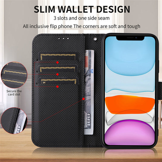 [With Card Solt] Motorola Moto E14/G04/G24/G04 S/G24 Power Premium Luxury Leather Wallet Series Case