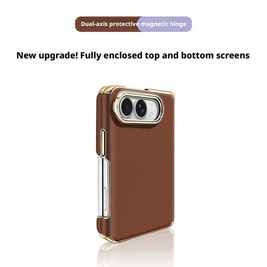 Apple iPhone Ultra Dual-Axis Full-Coverage Premium Leather-Feel Shockproof Protective Case – 14 Colors