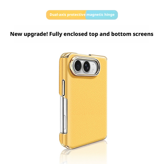 Apple iPhone Ultra Dual-Axis Full-Coverage Premium Leather-Feel Shockproof Protective Case – 14 Colors