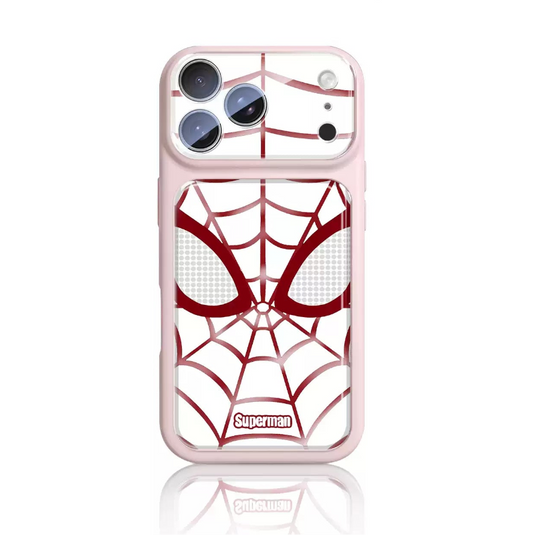Apple iPhone 16/Plus/Pro/Pro Max/e - Spider-Man Series Line Art Mask Premium Shockproof Protective Case