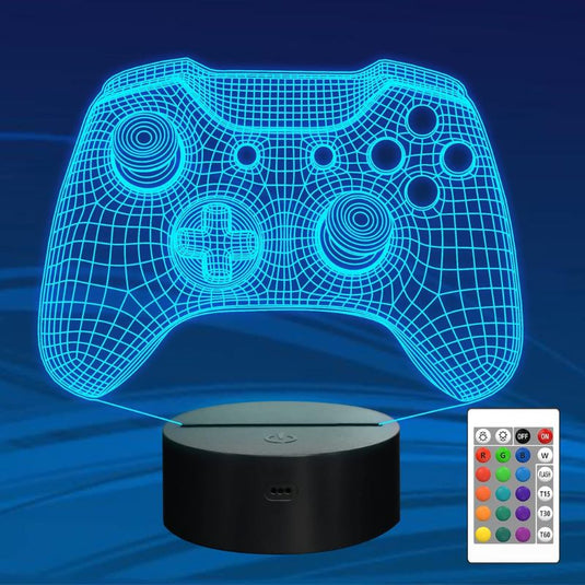 3D Gamepad Night Light Desk Lamps Kids Room Decor Best Festival Birthday Gifts for Game Fan