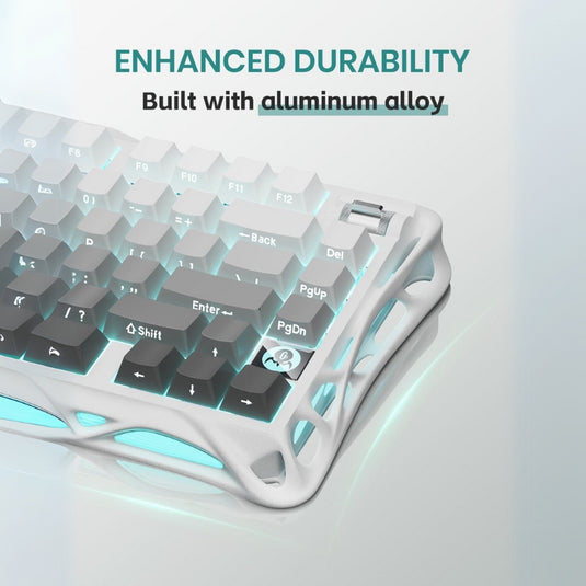 GravaStar K1 75% Wireless Mechanical Gaming Keyboard with RGB Backlit, Aluminum Alloy Exoskeleton Design, Gasket Custom Keyboard Hot-Swap Socket