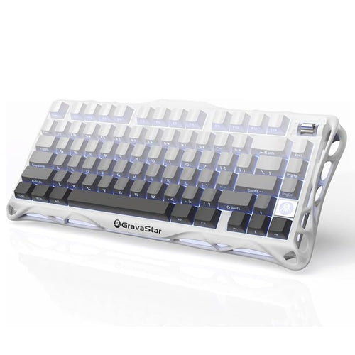 GravaStar K1 75% Wireless Mechanical Gaming Keyboard with RGB Backlit, Aluminum Alloy Exoskeleton Design, Gasket Custom Keyboard Hot-Swap Socket