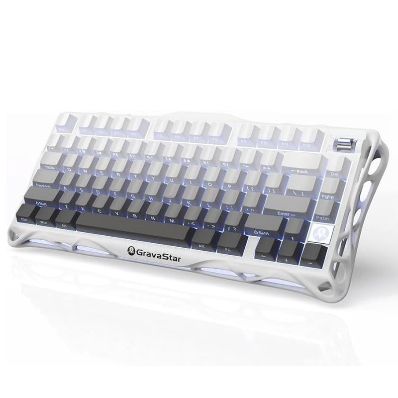 Load image into Gallery viewer, GravaStar K1 75% Wireless Mechanical Gaming Keyboard with RGB Backlit, Aluminum Alloy Exoskeleton Design, Gasket Custom Keyboard Hot-Swap Socket
