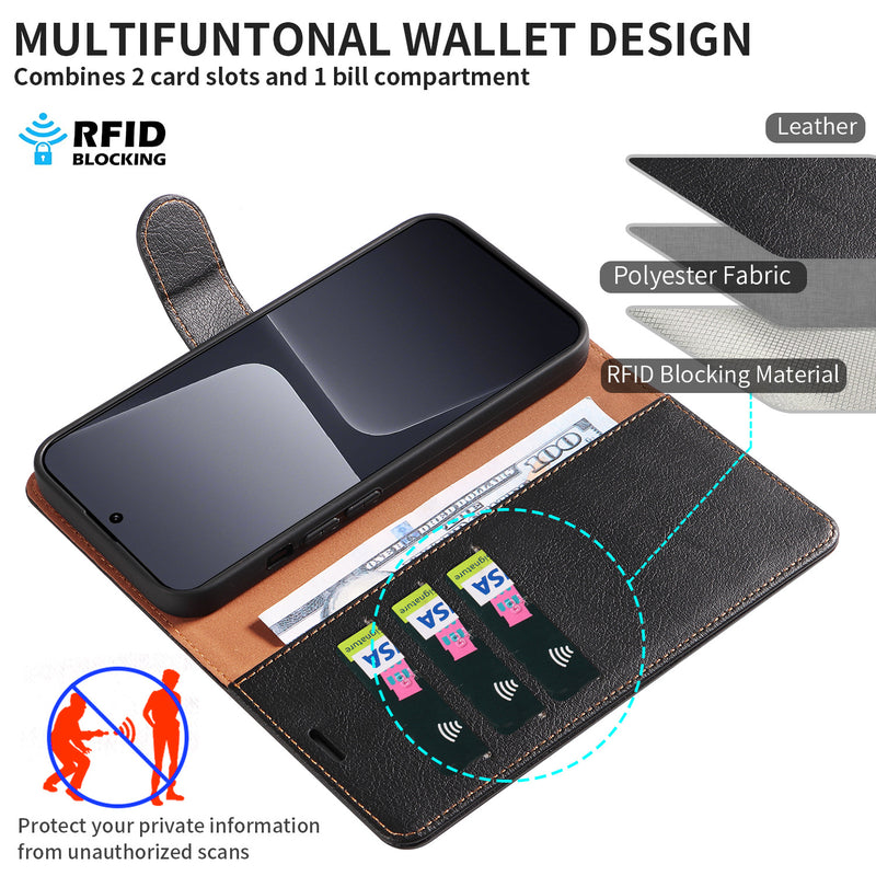 Load image into Gallery viewer, [With Card Slot] Xiaomi Mi 13/T/Pro/T Pro Premium Leather Kickstand Shockproof Wallet Series Case
