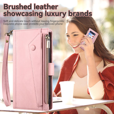[With Lanyard][With Card Slot] Motorola Moto Edge (2021) Leather Zipper Shockproof Wallet Series Case - i-Station Mobile Phone & Electronic Device Repair and Accessories