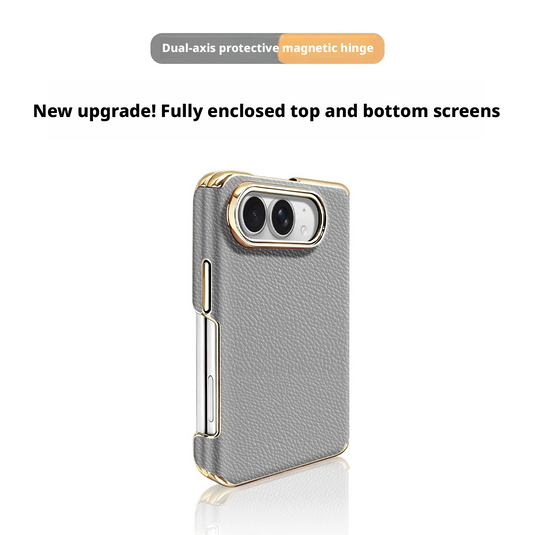 Apple iPhone Ultra Dual-Axis Full-Coverage Premium Leather-Feel Shockproof Protective Case – 14 Colors
