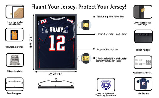 60×80cm Jersey Display Frame – Solid Wood UV Protection Case for AFL, NBA, Football & More - i-Station Mobile Phone & Electronic Device Repair and Accessories