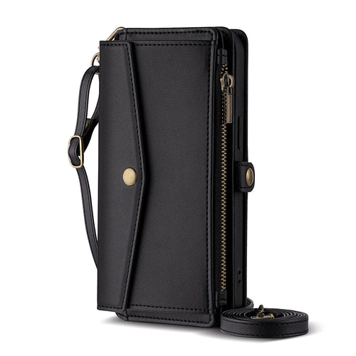 [With Lanyard][With Card Slot] Motorola Moto G 5G (2025) Leather Zipper Shockproof Wallet Series Case