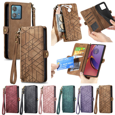 [With Strap][With Card Slot] Motorola Moto G85 Leather Shockproof Flip Wallet Series Case - i-Station Mobile Phone & Electronic Device Repair and Accessories