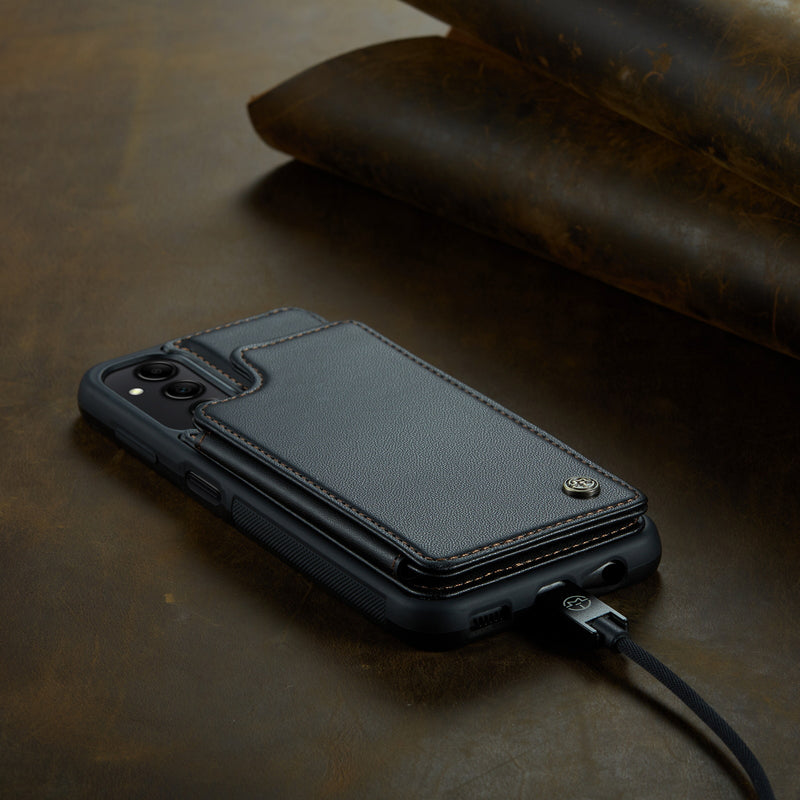 Load image into Gallery viewer, [With Card Slot] Samsung Galaxy A56 RFID Flip Premium Leather Wallet Series Case
