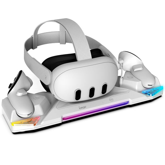 Meta Quest 3/Quest 3S/Quest 2 - IPEGA VR Headset & Controllers Charging Dock with RGB Contact Points - i-Station Mobile Phone & Electronic Device Repair and Accessories