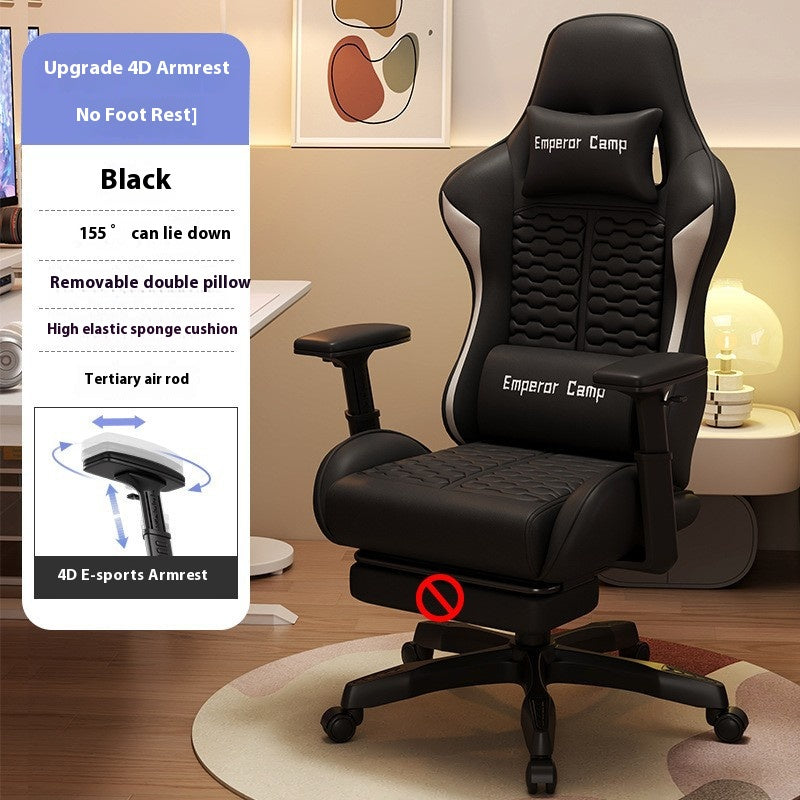 Load image into Gallery viewer, Art Deco Ergonomic Leather Gaming Chair in Dark Gray With 4D Adjustable Armrest, Headrest and Adjustable Back Angle,Latex,
