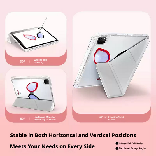 Apple iPad Air 11-inch M2/M3/M4 (2024/2025/2026) Spider-Man Web Y-Fold 360° Rotating Stand Shockproof Flip Cover Case