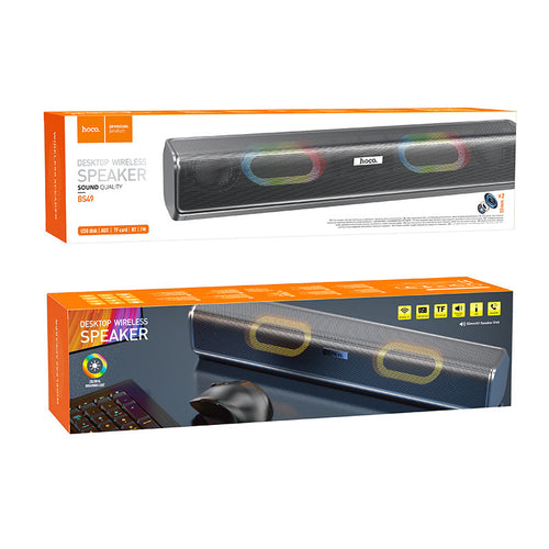 [BS49] HOCO Wireless RGB Light Bluetooth Desktop Office Gaming Speakers With Colorful Light Effect Sound Bar - Polar Tech Australia