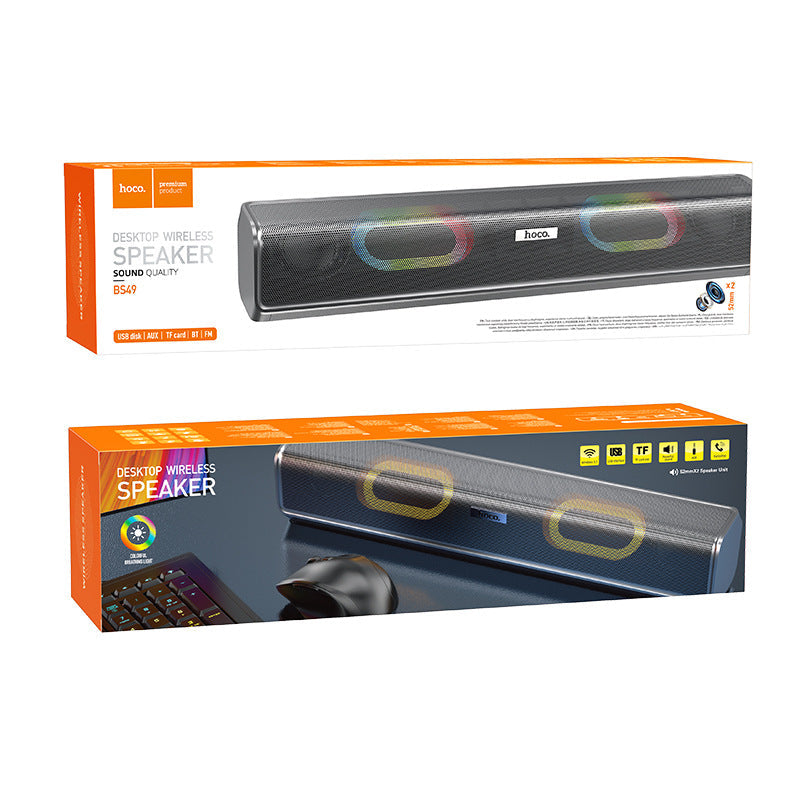 Load image into Gallery viewer, [BS49] HOCO Wireless RGB Light Bluetooth Desktop Office Gaming Speakers With Colorful Light Effect Sound Bar - Polar Tech Australia
