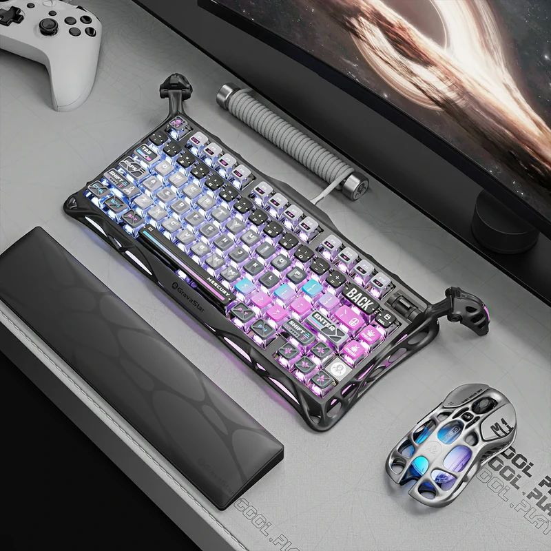 Load image into Gallery viewer, Gravastar Mercury K1 Pro 75% Wireless Mechanical Gaming Keyboard Aluminum Alloy Material With RGB Lighting
