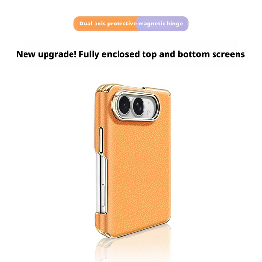 Apple iPhone Ultra Dual-Axis Full-Coverage Premium Leather-Feel Shockproof Protective Case – 14 Colors