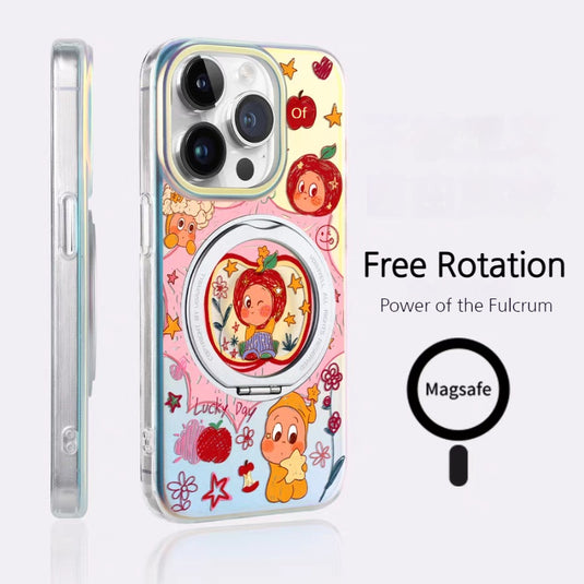 [Magsafe Compatible][Built-in Stand] Apple iPhone 16/Pro/Pro Max/Plus - Cartoon Cute Shockpoof Case