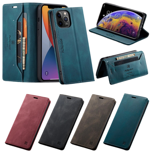 [With Card Slot][Adjustable Bracket] Apple iPhone X/XS/XS Max/XR - Foldable Anti-slip Anti-drop PU Leather Flip Wallet Series Stand Case