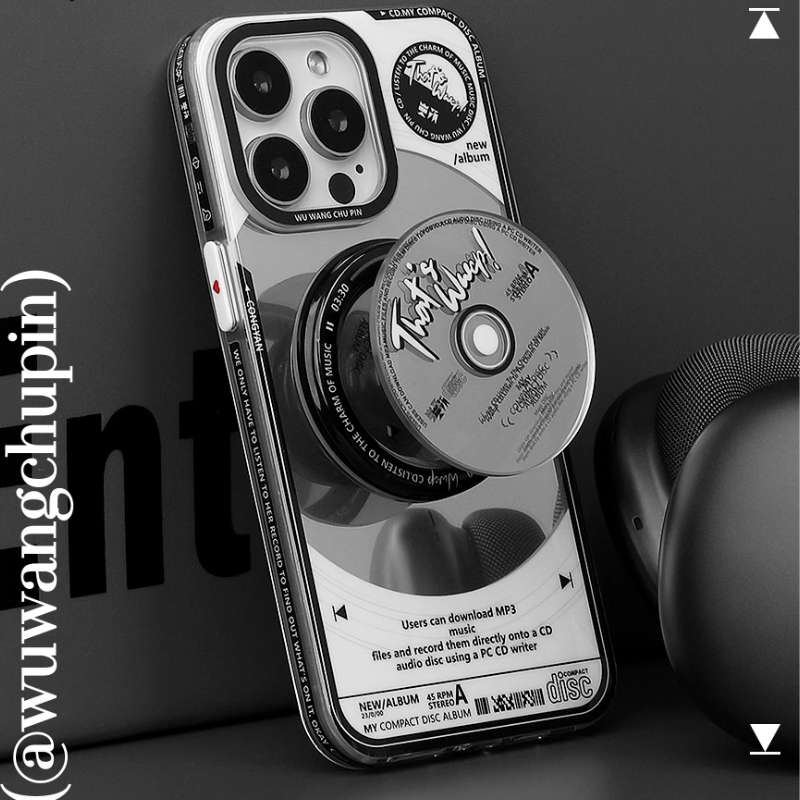 [With Pop Socket] Apple iPhone 16/15/14 - Vintage CD Player Style  TPU Protection Case - i-Station Mobile Phone & Electronic Device Repair and Accessories