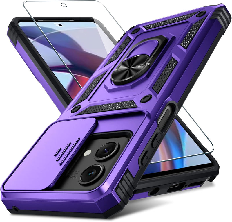 Load image into Gallery viewer, [Magnetic Ring Kickstand][Slide Camera Cover] Motorola Moto G Stylus 5G 2023 - Shield Shockproof Rugged Heavy Duty Case With Screen Protector With 2PC Tempered Glass Screen Protector

