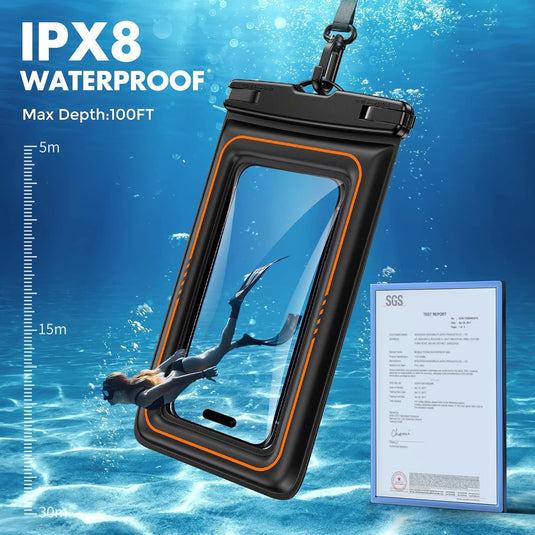 [Waterproof Phone Pouch] iPhone 16/15/14/13/12 Pro Max Plus Samsung Galaxy S24/S23/S22/S21 Google Pixel Etc, Up to 6.9'' - IP68 Universal Floating Float Water Proof Cell Phone Dry Bag Phone Case Protector