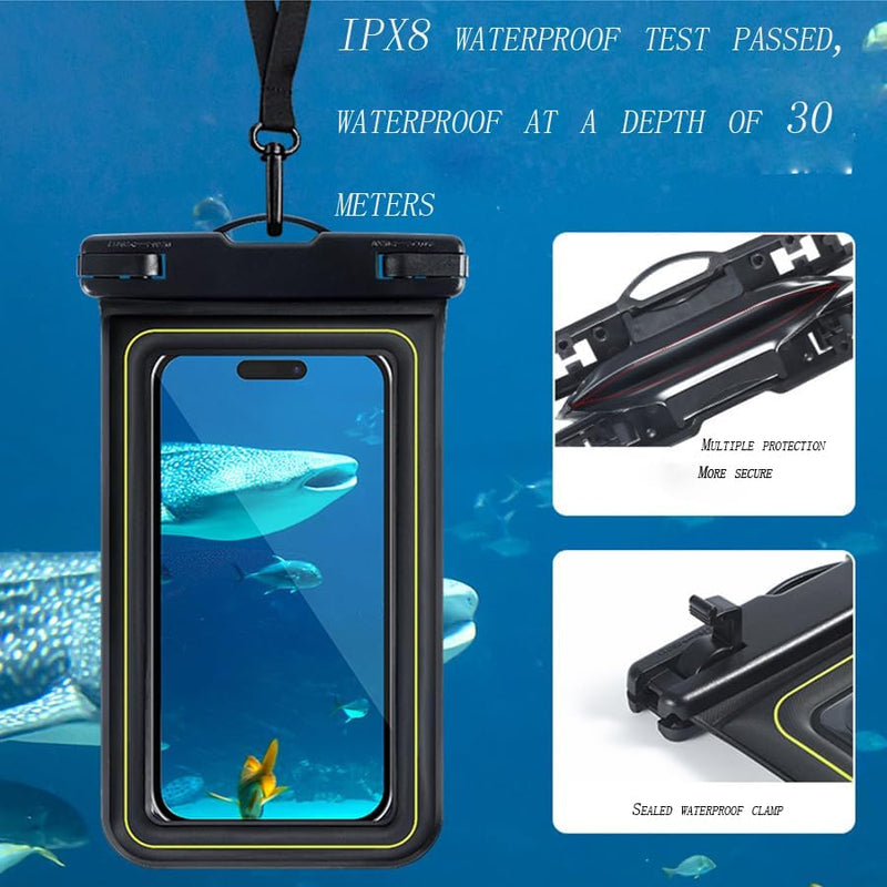 Load image into Gallery viewer, [Waterproof Phone Pouch] iPhone 16/15/14/13/12 Pro Max Plus Samsung Galaxy S24/S23/S22/S21 Google Pixel Etc, Up to 6.9&#39;&#39; - IP68 Universal Floating Float Water Proof Cell Phone Dry Bag Phone Case Protector
