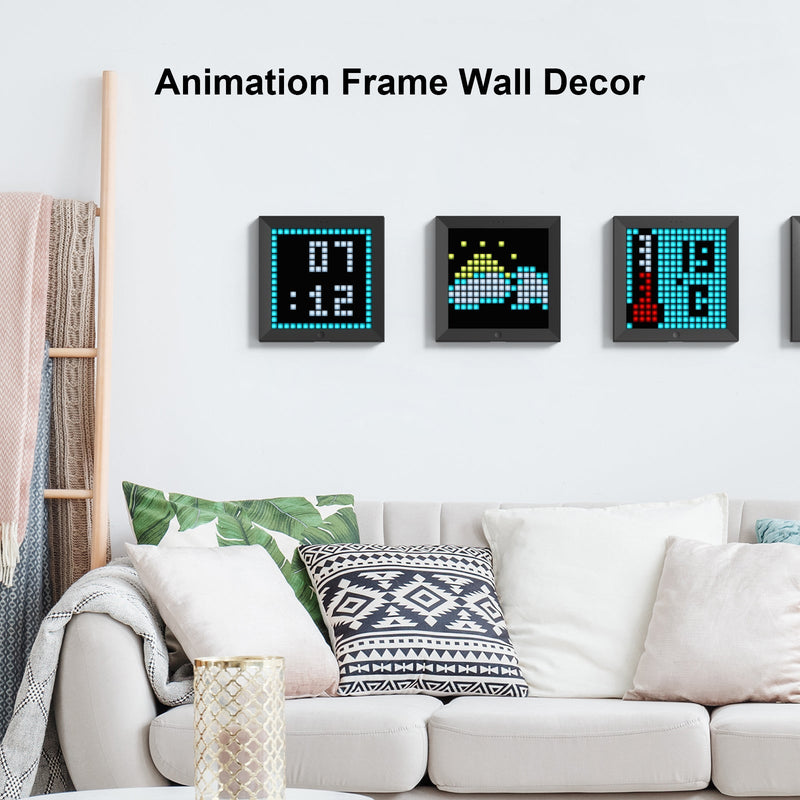 Load image into Gallery viewer, Divoom Pixoo - Pixel Art Digital Picture Frame with 16x16 LED Display APP Control Clock Box - Desk Mount for Gaming Room &amp; Bedside Table
