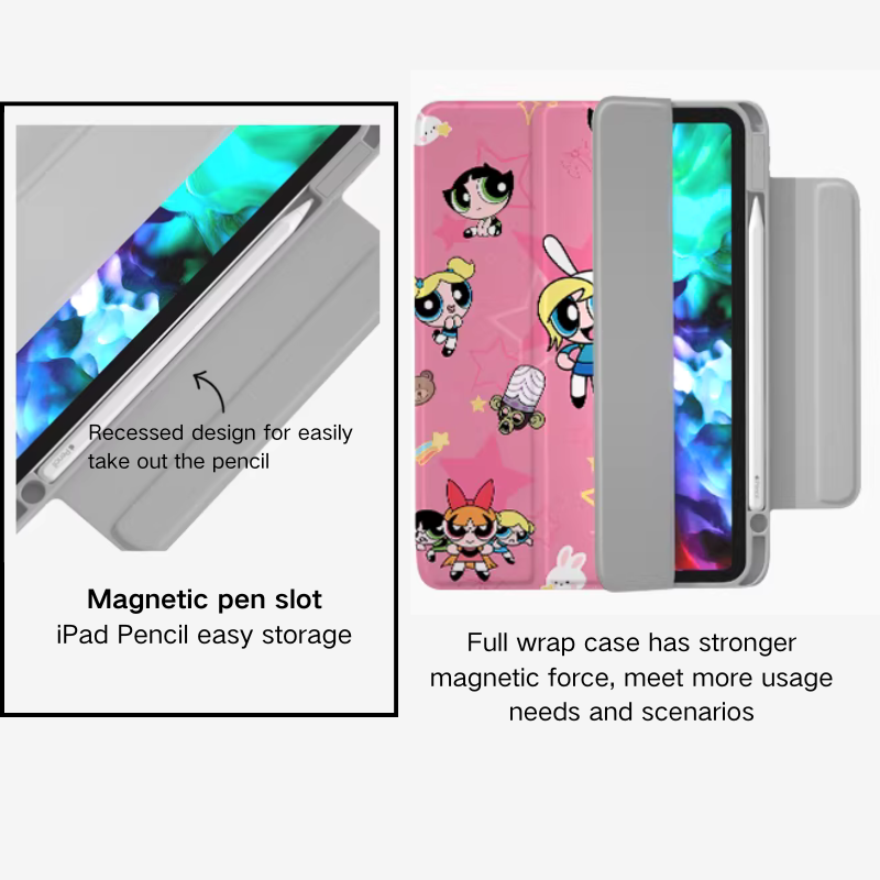 Load image into Gallery viewer, [Detachable][Built-in Pen Slot] Apple iPad 10.9/11'' 10/11th Gen (2022/2025) Power Girls Magnetic Full-Cover Protective Case - i-Station Mobile Phone &amp; Electronic Device Repair and Accessories
