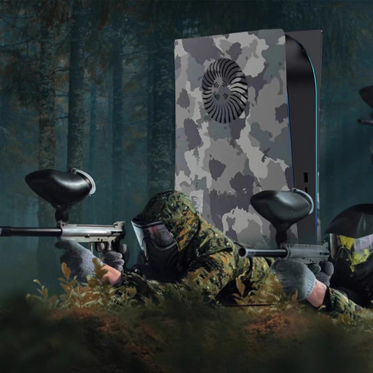 Sony PlayStation 5 PS5 Camo Matte Console Shell Cover with Venting Holes, Dust Filter & RGB Light Strip – Easy Installation