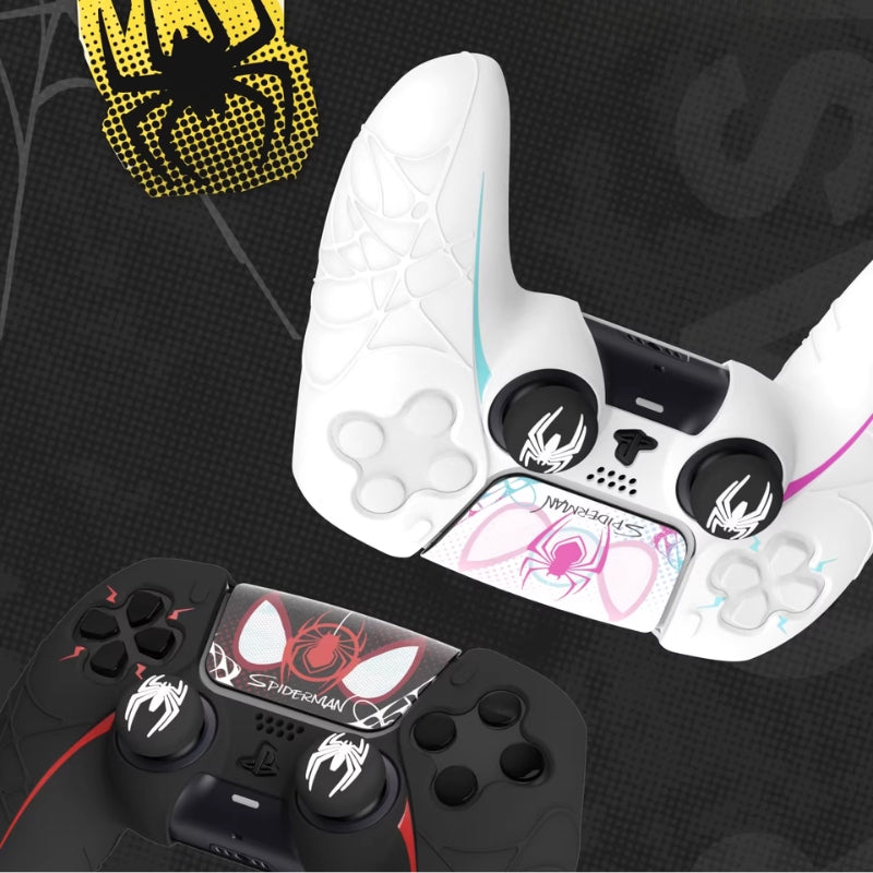 Load image into Gallery viewer, PlayStation PS5 Controller Spider-Man &amp; Venom Silicone Grip Case – Anti-Slip | Touchpad Sticker &amp; Thumb Grips Included
