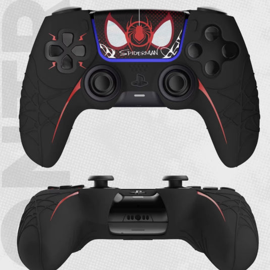 PlayStation PS5 Controller Spider-Man & Venom Silicone Grip Case – Anti-Slip | Touchpad Sticker & Thumb Grips Included