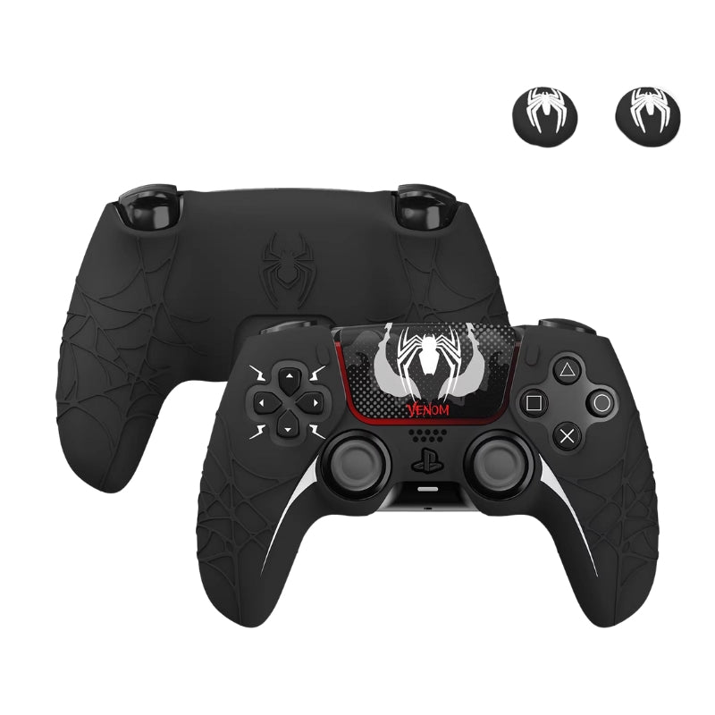 Load image into Gallery viewer, PlayStation PS5 Controller Spider-Man &amp; Venom Silicone Grip Case – Anti-Slip | Touchpad Sticker &amp; Thumb Grips Included
