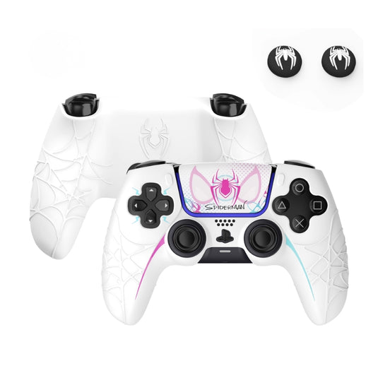 PlayStation PS5 Controller Spider-Man & Venom Silicone Grip Case – Anti-Slip | Touchpad Sticker & Thumb Grips Included