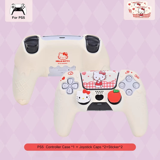 PlayStation PS5 Hello Kitty Silicone Anti-Slip Sticker Controller Protective Case