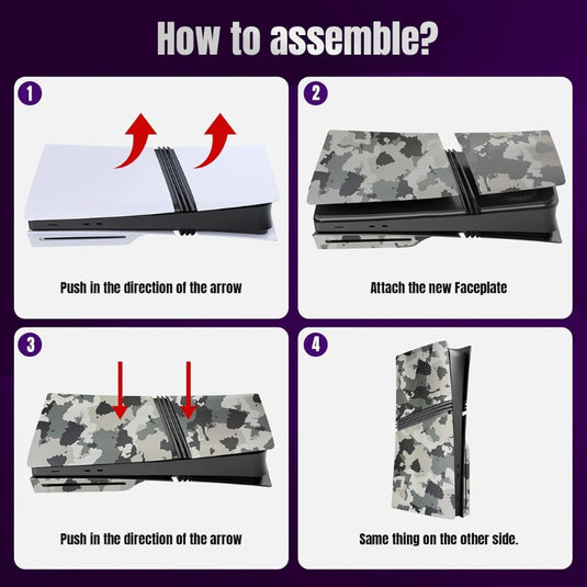 Sony PlayStation PS5 Pro 1.0 2.0 Disc & Digital Edition Camo Matte Console Shell Cover – Easy Installation