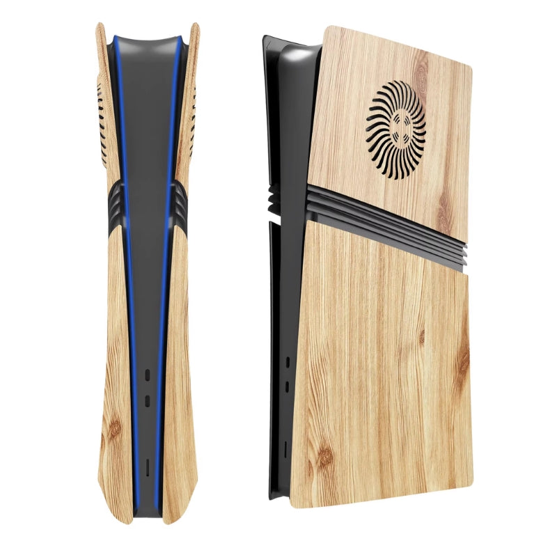 Load image into Gallery viewer, Sony PlayStation PS5 Pro Wood Grain Replacement Console Cover – ABS Protective Shell with or without Ventilation Grilles
