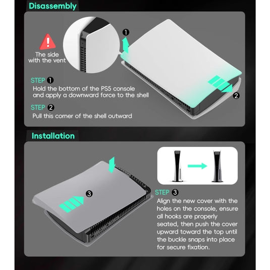 Sony PlayStation 5 PS5 Disc Edition Mechanical-Style Replaceable Shell – DIY Decorative Custom Cover