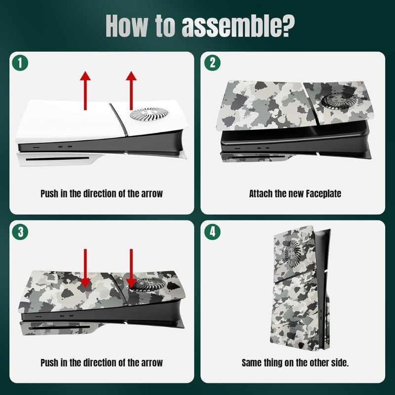 Load image into Gallery viewer, Sony PlayStation PS5 Slim Disc &amp; Digital Edition Camo Matte Console Shell Cover with Venting Holes, Dust Filter &amp; RGB Light Strip – Easy Installation - i-Station Mobile Phone &amp; Electronic Device Repair and Accessories
