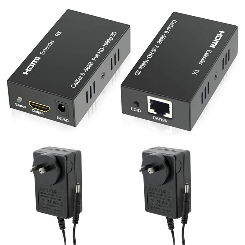 Load image into Gallery viewer, [HDTV-60M] Full HD RJ45 Cat6 to HDMI 60M Extender Cable Pair - Polar Tech Australia
