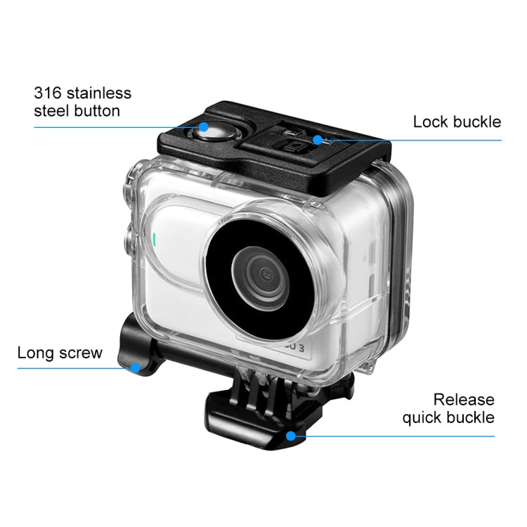 Load image into Gallery viewer, Insta360 GO 3 / GO 3SPULUZ 60m Underwater Waterproof Housing Case with Base Adapter &amp; Screw (Transparent
