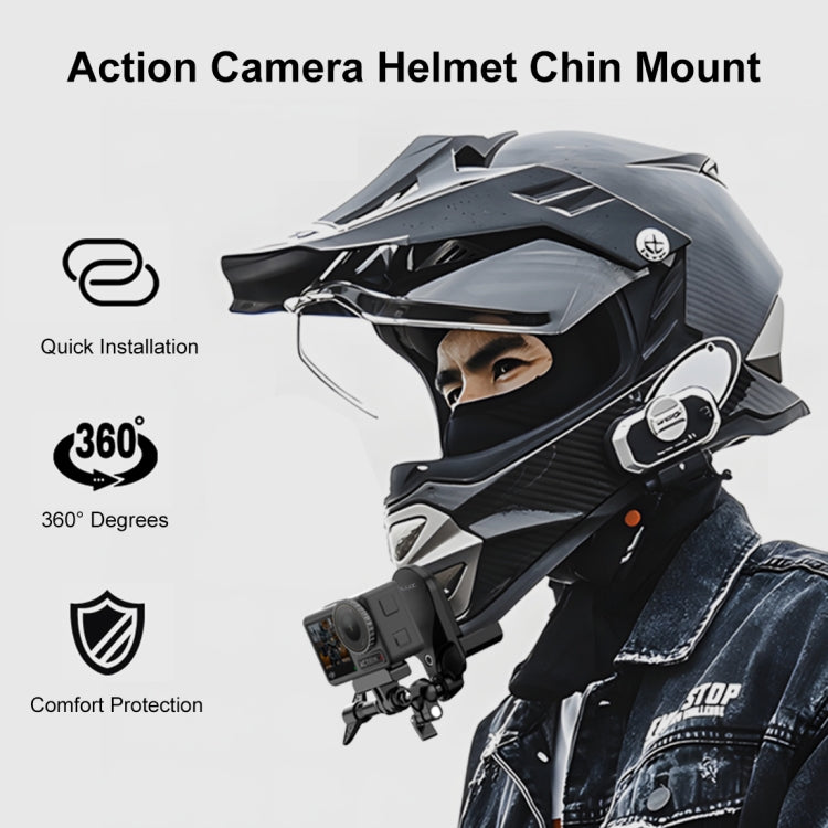 Load image into Gallery viewer, Motorcycle Helmet Chin Clamp Mount for GoPro and Other Action Cameras (Black)
