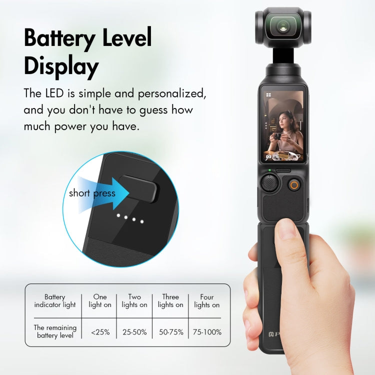 Load image into Gallery viewer, DJI Osmo Pocket 3 PULUZ High-Capacity 2800mAh Battery Grip (Black)
