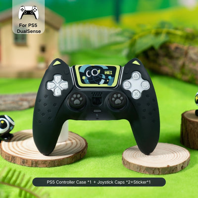 PlayStation PS5 DualSense Cat Kid-Friendly Silicone Anti-Slip Sticker Controller Protective Case - i-Station Mobile Phone & Electronic Device Repair and Accessories